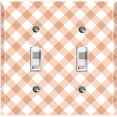 thumbnail image 1 of Metal Light Switch Wall Plate Outlet Cover (Tan Gingham Picnic Wallpaper - Double Toggle), 1 of 2