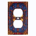thumbnail image 1 of Metal Light Switch Wall Plate Outlet Cover (Vibrant Stained Glass Flower - Single Duplex), 1 of 1