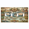 thumbnail image 1 of Metal Light Switch Wall Plate Outlet Cover (Victorian Era World Map - Quad Toggle), 1 of 1