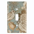 thumbnail image 1 of Metal Light Switch Wall Plate Outlet Cover (Vintage Gold Bird Botanical Pattern - Single Toggle), 1 of 1