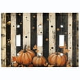 thumbnail image 1 of Metal Light Switch Wall Plate Outlet Cover (Vintage Halloween Pumpkins - Triple Toggle), 1 of 1
