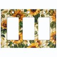thumbnail image 1 of Metal Light Switch Wall Plate Outlet Cover (Vintage Sunflowers - Triple GFI/Rocker), 1 of 1