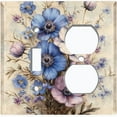 thumbnail image 1 of Metal Light Switch Wall Plate Outlet Cover (Vintage Wildflowers - 2 Gang Toggle/Duplex), 1 of 1