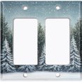 thumbnail image 1 of Metal Light Switch Wall Plate Outlet Cover (Winter Forest Snowy Trees - Double GFI/Rocker), 1 of 1