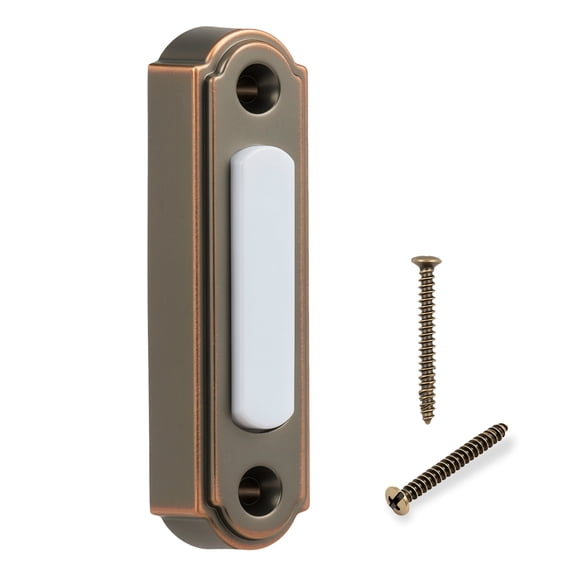 Lighted Doorbell Button Wired Metal Push Button 8-24V Low Voltage LED Replacement Bronze