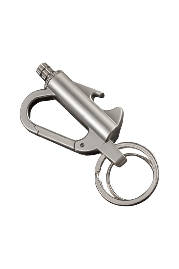 Metal Lighter, Lighter Keychain Outdoor, Emergency Survival Gear with Flint Metal Matchstick Fire Starter Kerosene Refillable Lighter