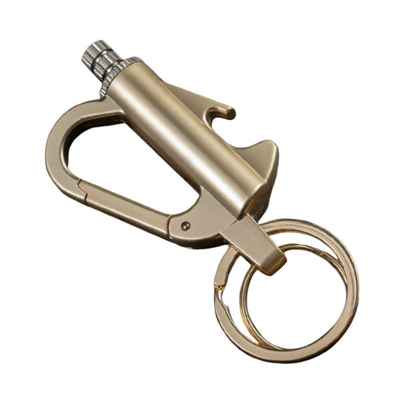 Metal Lighter, Lighter Keychain Outdoor, Emergency Survival Gear with Flint Metal Matchstick Fire Starter Kerosene Refillable Lighter