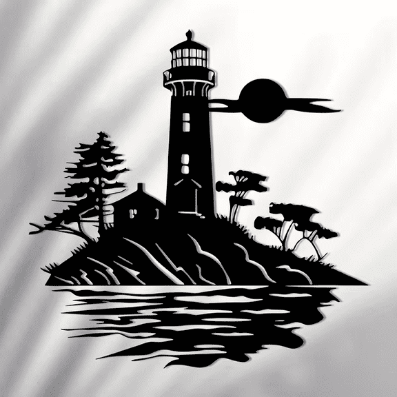 Metal Lighthouse Wall Art, Coastal Nautical Wall Decor for Indoor Home Spaces