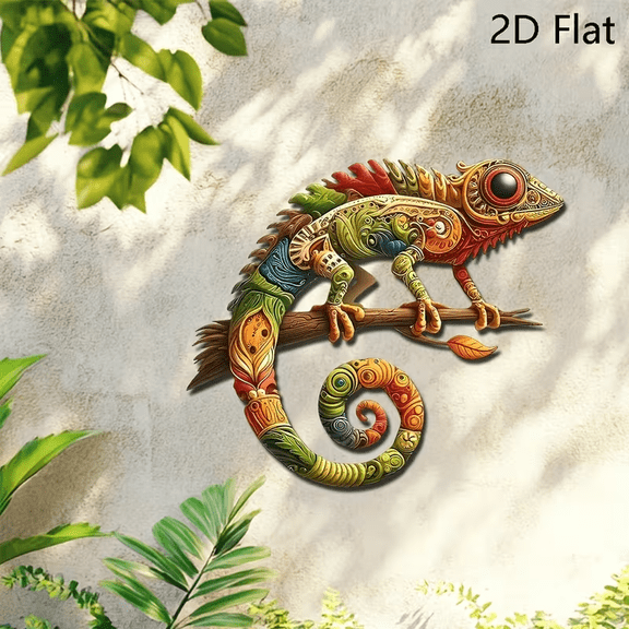 Metal Lizard Wall Art, Flat Iron Reptile Wall Decor for Indoor Use