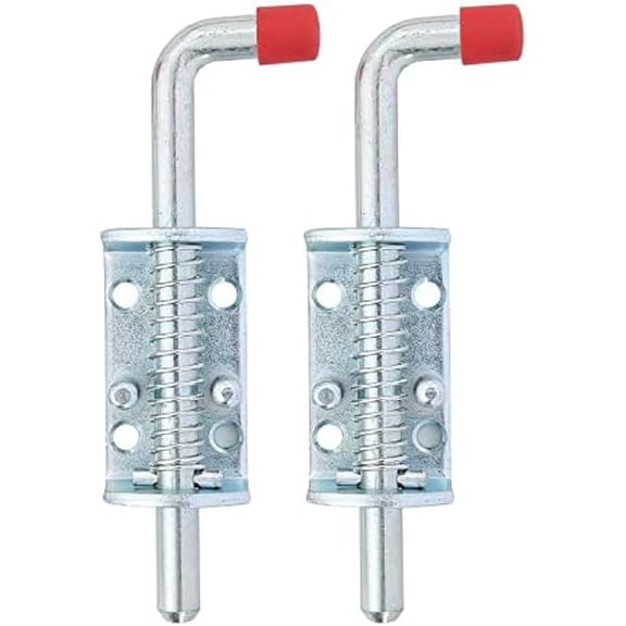 Metal Lock Barrel Bolt Spring Loaded Locking Latch 6.5" Long w/Grip Heavy Duty for Gate Shed Door Tailgate Trailer Garage (2, Silver)$$Tools & Hardware Other