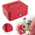 thumbnail image 1 of Metal Lock Box Cozival Metal Lock Box with Removable Tray & Key - Portable Storage Box for Small Business Cash & Valuables - Secure Money Saving Organizer for Home & Office, Cash Security Box, Red, 1 of 8