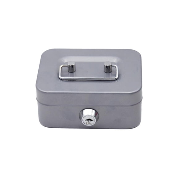 Metal Lockbox for Protecting Cash and Valuables with Keylock Mechanism and Privacy Lock, Suitable for Home Use