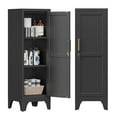 thumbnail image 1 of Metal Locker with Locking Door, 46" H Metal Storage Locker with 2 Adjustable Shelves, Small Locker Cabinets for Office Garage School Gym (1 Door, Black), 1 of 8