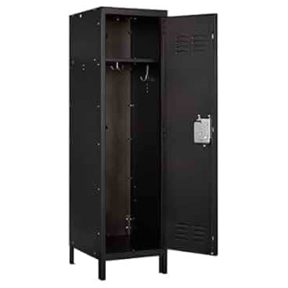 Metal Locker, Metal Cabinet for Home Office, Storage Locker with Doors and Shelves, Lockable File Organizer Coat for Gym, School, Office