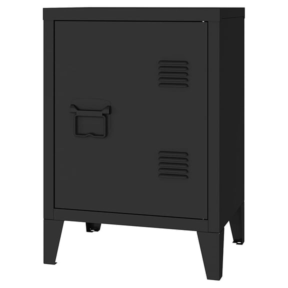 Metal Locker Nightstand with Doors and Shelves, 22.44" H Bedside Table, Modern Storage Cabinet Side Table for Home Office