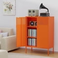 thumbnail image 1 of Metal Locker Storage Accent Cabinet with Legs, 2 Door for Home, Office, Entryway and Hallway, 1 of 7