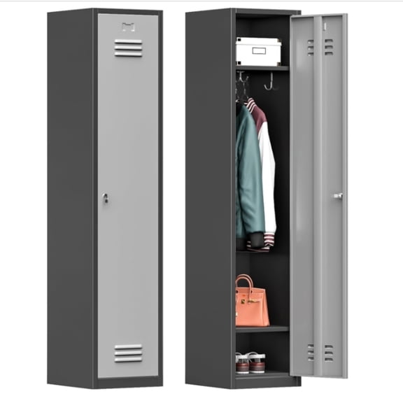 Metal Locker Storage Cabinet 1 Door Locker for Office School Gym Hotel Home Club