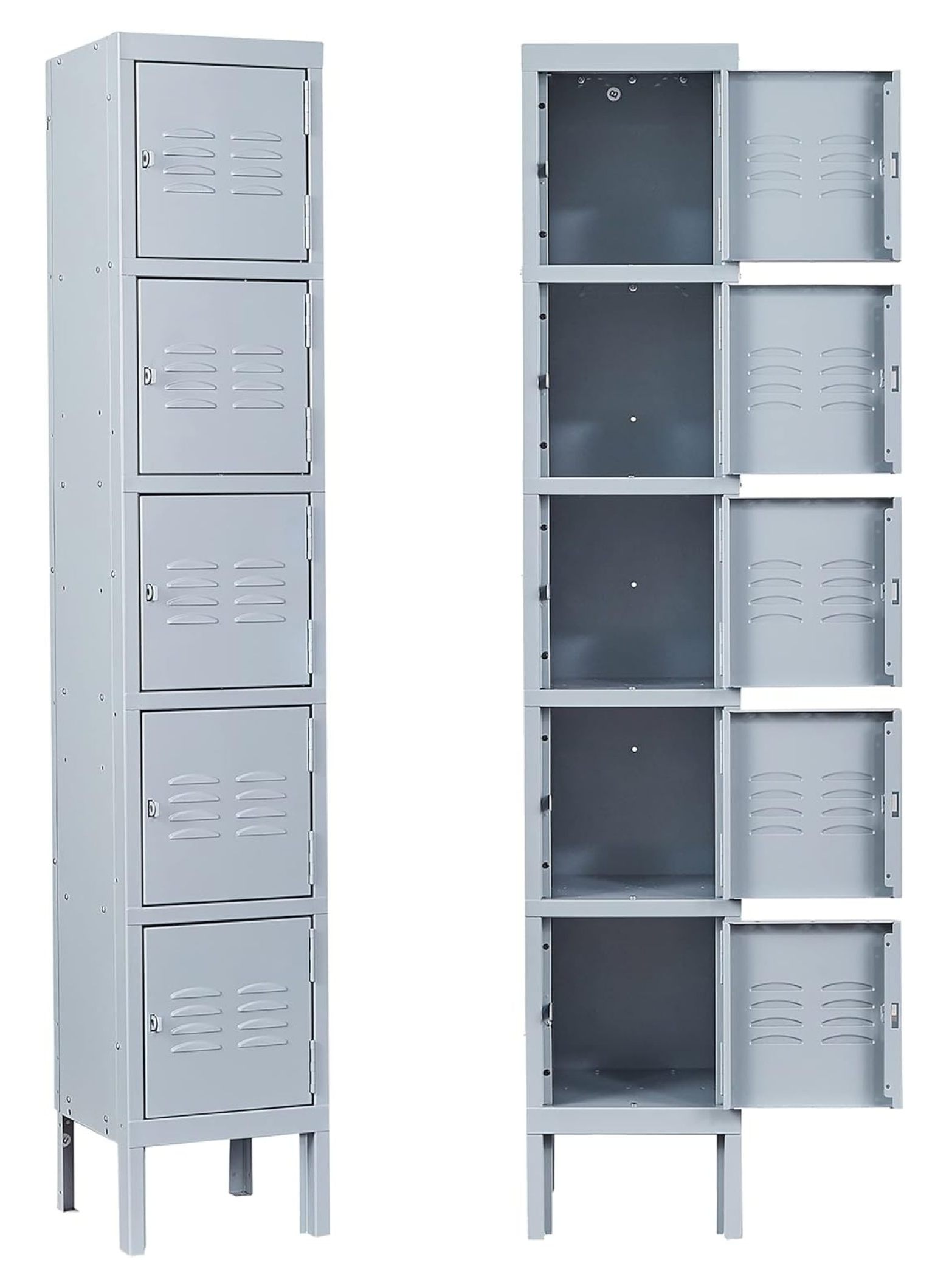 Metal Locker for School,Metal Storage Lockers for Employees,Gray Steel ...