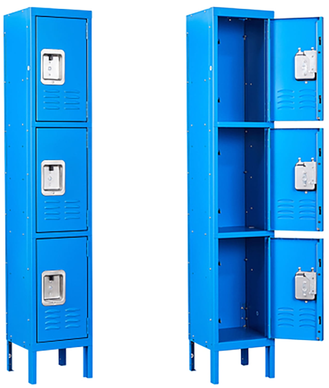 Metal Lockers for Employees, 3 Doors Metal Storage Locker for