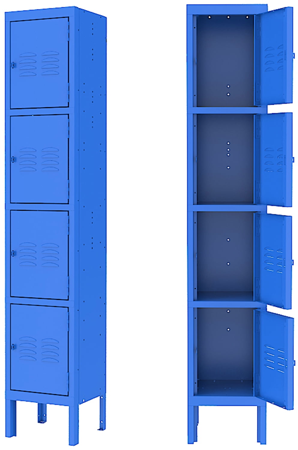 Metal Lockers for Employees, 4 Doors Metal Storage Locker for