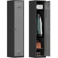 thumbnail image 1 of Metal Lockers for Employees,71"Metal Storage Cabinet with Lock,1 Door Steel Storage Locker Cabinet for Home,Gym,School, Office,Garage-Assembly Required(Black Gray), 1 of 8