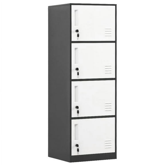 Metal Lockers for Employees,Office Storage Locker with 4 Door,Tall Locker Cabinet for Employees,School, Office, Home, Gym,Bedroom