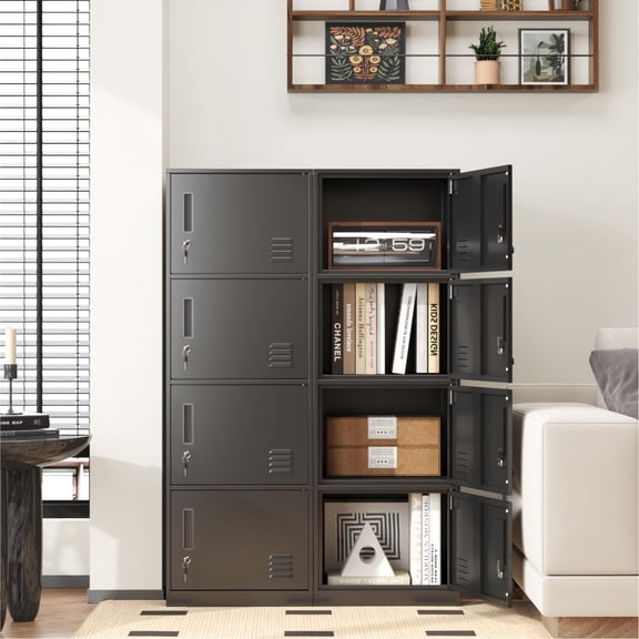 Metal Lockers for Employees,Office Storage Locker with 4 Door,Tall Locker Cabinet for Employees,School, Office, Home, Gym,Bedroom