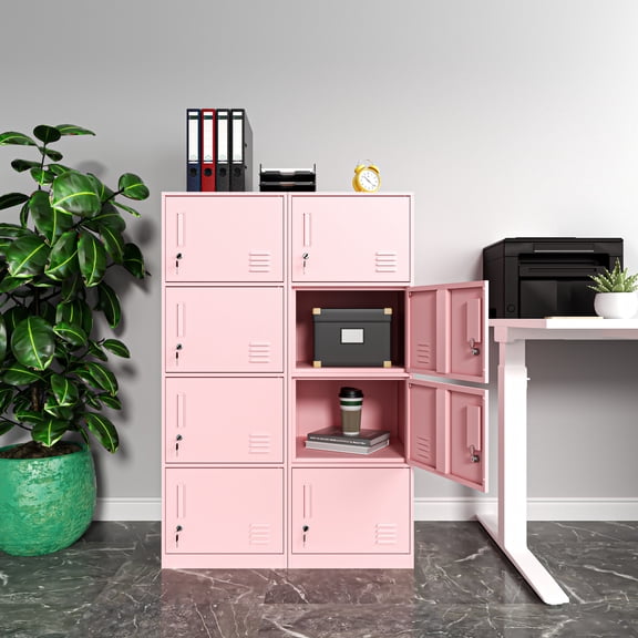 Metal Lockers for Employees,Office Storage Locker with 4 Door,Tall Locker Cabinet for Employees,School, Office, Home, Gym,Bedroom