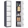 Metal Lockers for Employees with 5 Doors, Storage Locker for