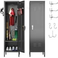 thumbnail image 1 of Metal Lockers with Handle and 2 Pegboard for Home,Gym, School, Office,Garage,Black,15" D x 15" W x 54.45" H,Required Assembly, 1 of 16