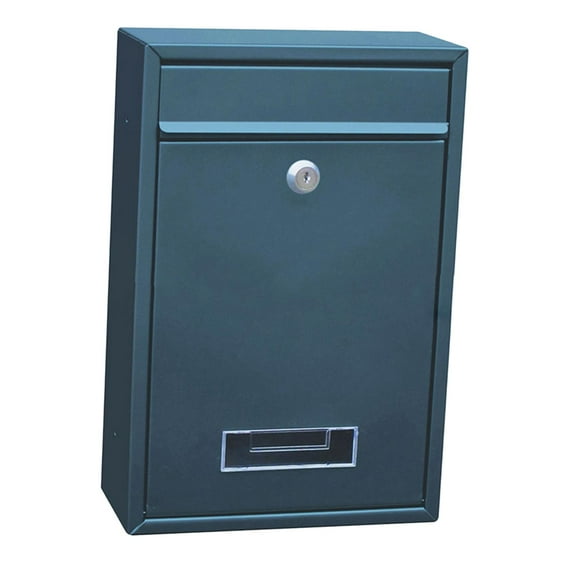 Metal Locking Mailbox Wall Mounted Rustproof Mail Case Lockable Mail Box 2 Keys Office Letterbox Suggestion Box Grey