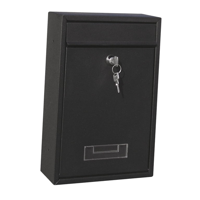 Mailbox Post Lockable Wall Mount Mailbox, Vintage Iron Secure Mail Drop ...