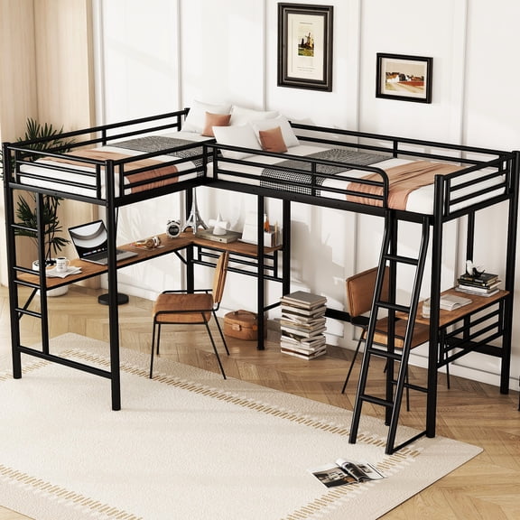 Metal Loft Bed | Easy to Set Up | Family & Guest Sleep