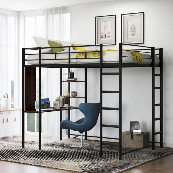 Metal Loft Bed with Sturdy Frame - Long - Lasting Durability
