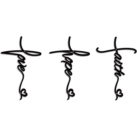 Metal Love Faith Hope Family Wall Art Decor Love Hope Faith Words Metal Wall Art Hanging Decor Signs Blessing Words Family Wall Sculpture Statues Decor for Home Bedroom 7.4x11.8 Inch Colorful