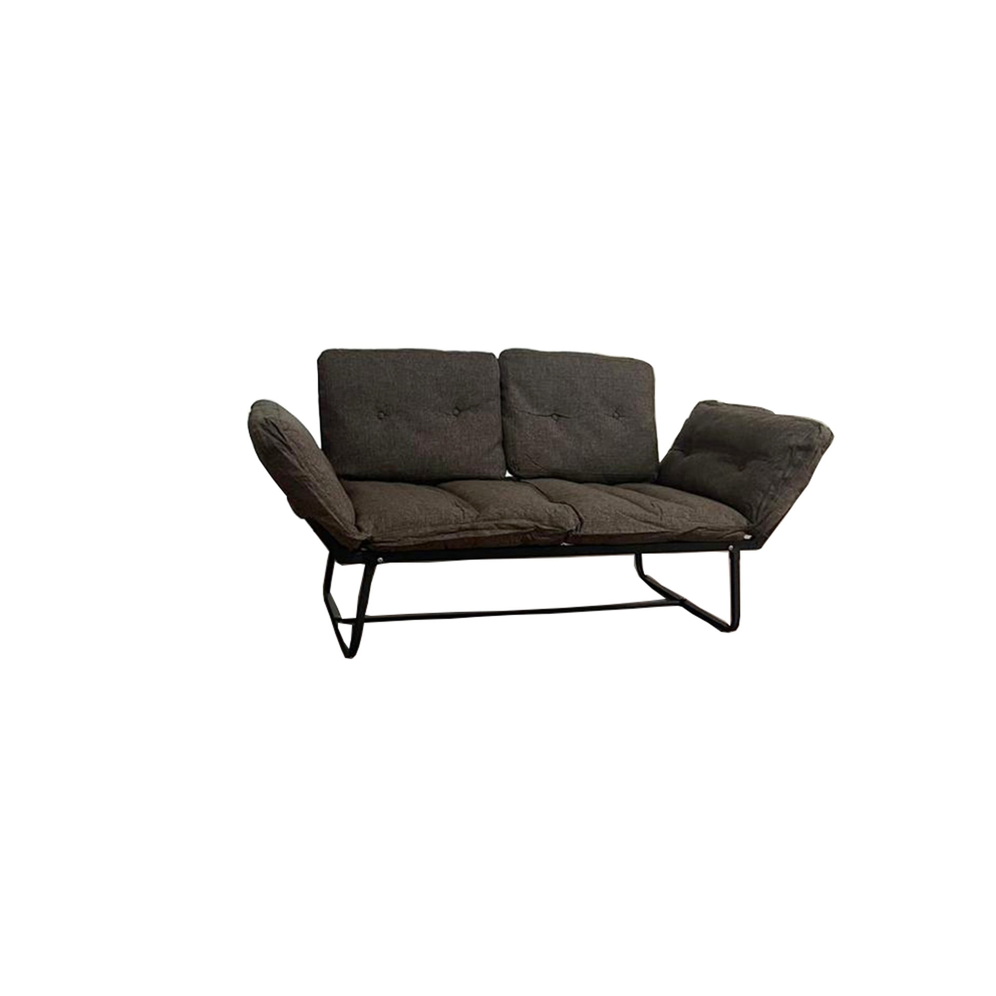 Metal Love Seat Futon In Dark Brown, 66in. Depth X 28in. Width 29in ...