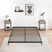 Metal Low Bed Frame, Full Size Platform Bed Frames with 5" Height Mattress Foundation, No Box Spring Needed, Easy Assembly, Black