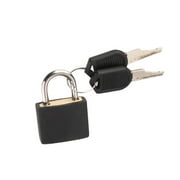 Metal Luggage Padlock, Mini Keyed Suitcase Lock, 1.18x0.91 Inch Keyed Lock, Plastic Covered Security Lock, Compact Padlock for Bag, Box and Travel Case Protection,Black