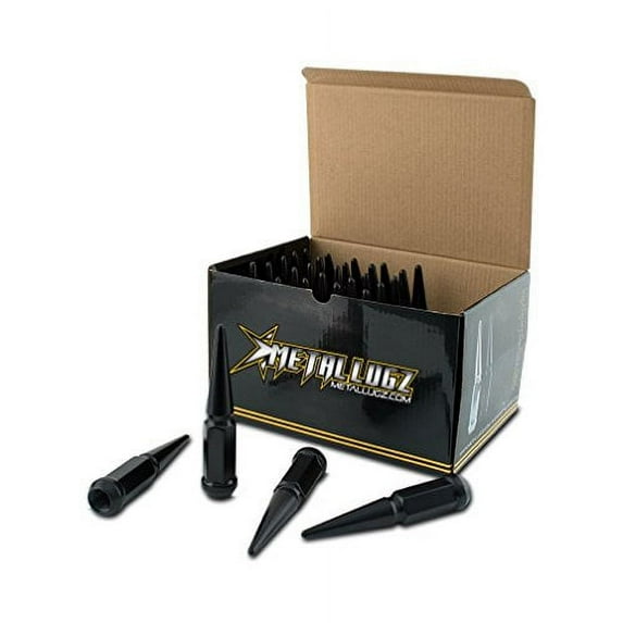 Metal Lugz Spiked Lugz Chrome 9/16" Thread 4.4" Overall Length kit Contains 32 Lugs & 1 Key