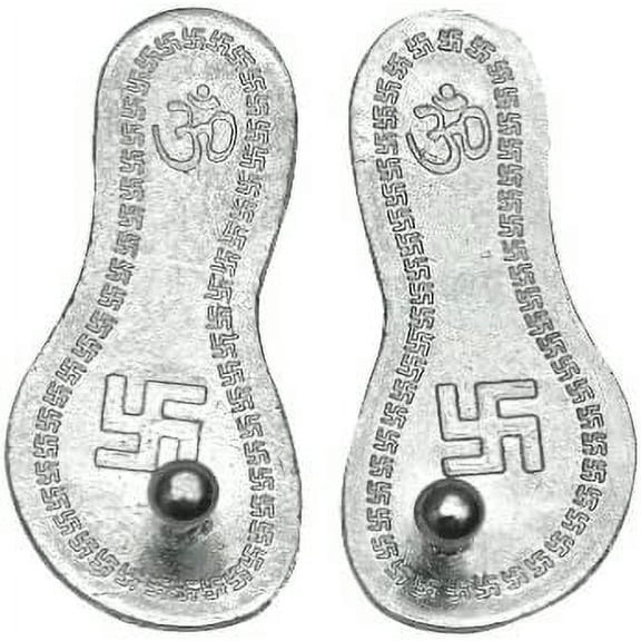 Metal Maa Laxmi Charan Paduka, Color Silver, Approx. 4 Inches