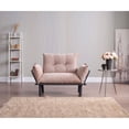 thumbnail image 1 of Metal - Made Futon Love Seat in Beige / Works Well in Guest Rooms, Lightweight, 1 of 4