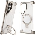 thumbnail image 1 of Metal Magnetic Case for Samsung Galaxy S24 Ultra Sleek Minimalist Protective S23 Ultra Shock Absorption Aerospace Grade Aluminum Shells with Built-in Kickstand, 1 of 9