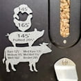 thumbnail image 1 of Metal Magnetic Meat Temperature Guide - Engraved BBQ Cooking Internal Temperature Chart for Chicken Beef Pork Fish, Stackable Grill Magnet for Home Kitchen Outdoor Grilling, 5.1*5.9in, Silver, 1 of 7