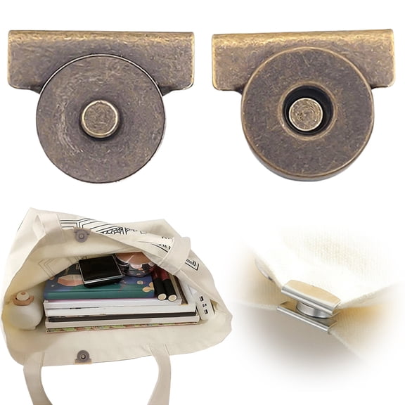 Metal Magnetic Snap Buttons for Bags, Strong Clasp Closure Press Studs, No Sew Magnet Snaps for Purses, Heavy Duty Fasteners for Handbags, Tote Bags, Clothing, DIY Sewing, Craft Projects