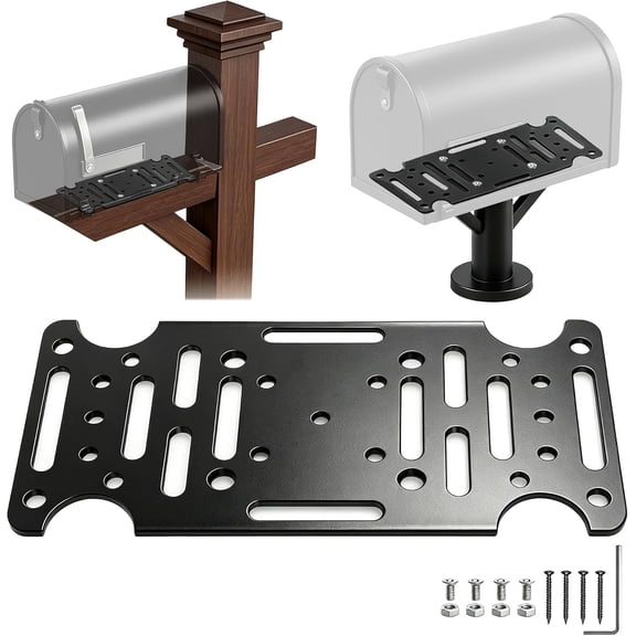 Metal Mailbox Mounting Bracket Plate, Heavy Duty Mailbox Post Kit