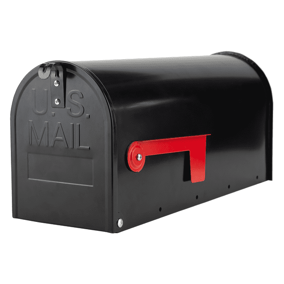 Metal Mailboxes for Outside Post-Mount, RAINHOL Black Rural Mailbox, Galvanized Steel Heavy Duty Mailbox, Medium Compacity, 20 x 8.7 x 6.7 inches