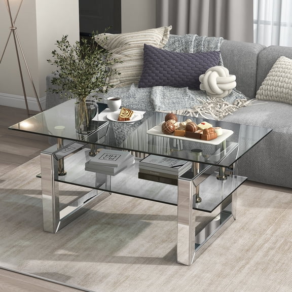 Metal Main Material - Freestanding Desk - Coffee Table Use - Open Storage