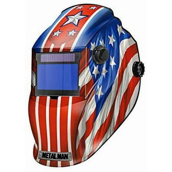 Metal Man Big Window Variable Shade 9-13 Plus Grind Auto Darkening Welding Helmet (Patriotic) APA8735SGC