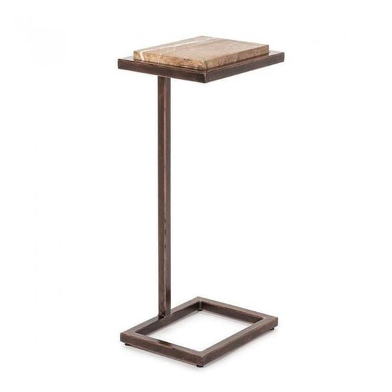 Metal & Marble Accent C-Shaped Table