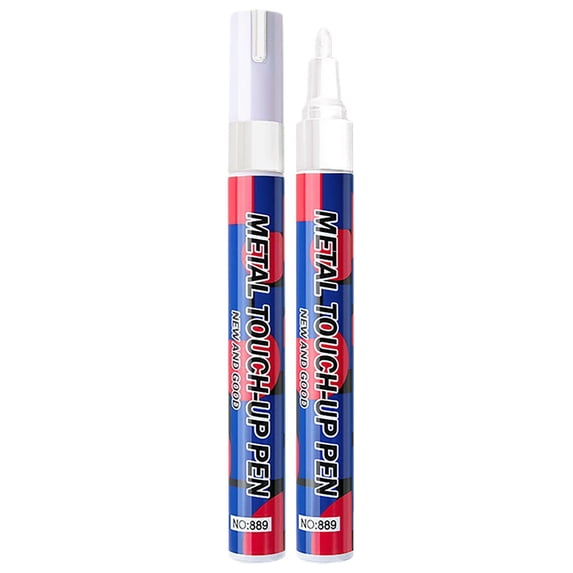 Metal Marking Paint Markers, Oil-Based Water-Proof Quick-Dry Permanent Paint Pen, Stone Touch-Up Pens Painting Marker Pen for Fabric, Metal, Plastic, Diy Craft, Assorted Colors, 1Pc(White,5.6x0.6")
